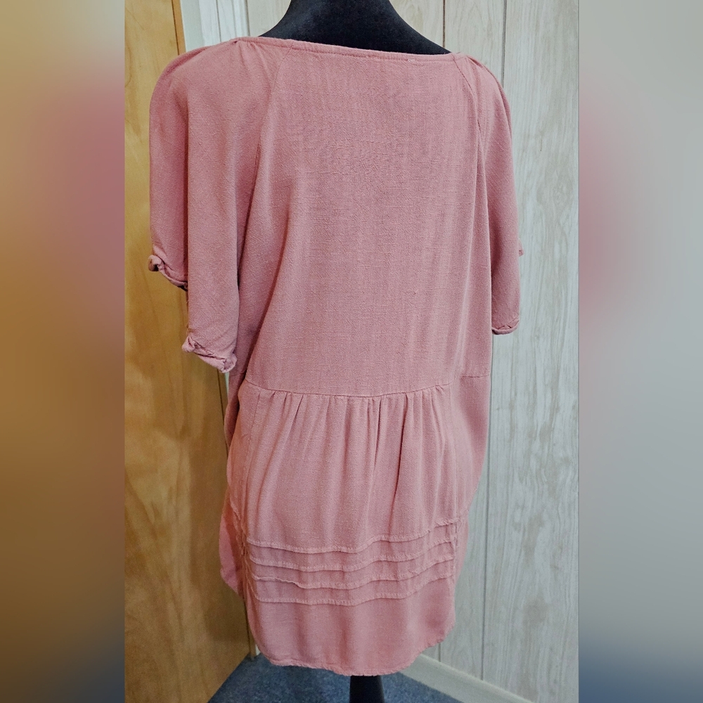 Umgee Pink Ruffle Sleeve Flowy Blouse - Picture 4 of 12